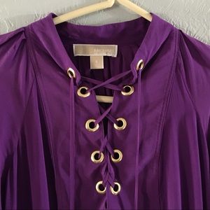 Michael Kors Grommet Lace-Up Top